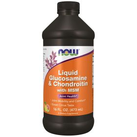 NOW Supplements, Glucosamine & Chondroitin with MSM, Liquid, Joint Health, Mobility and Comfort*, 16-Ounce