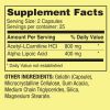 Spring Valley Acetyl L-Carnitine HCI 400 mg + Alpha Lipoic Acid 200 mg Capsules, 50 Count